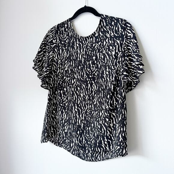 Ann Taylor Factory  Flutter Sleeve Blouse Size M - Picture 4 of 8